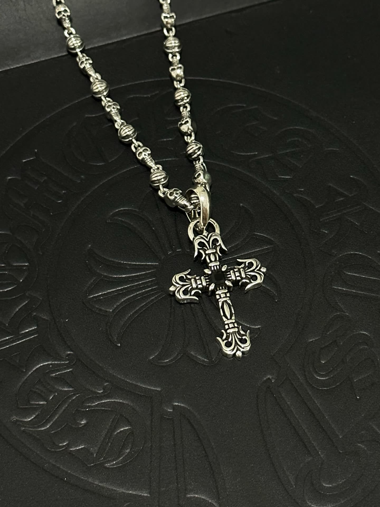 Chrome Hearts Silver Cross Pendant Necklace